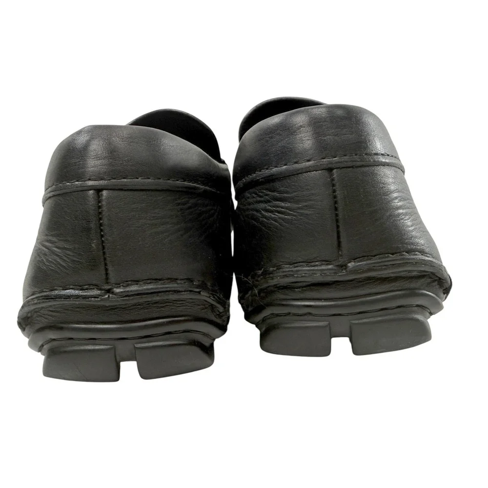 Prada Penny Loafers Driver Shoes Men's Size 8 Mens Black Leather Milano Logo - Picture 6 of 11
